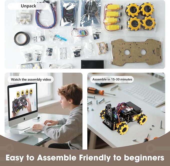 Robotics Kit for Kids Ages 8–12 12-16, ACEBOTT Smart Robot Car Kit with 3MP Camera, STEM Toys for Boys Compatible with Arduino & Scratch,App & Remote Control,STEM Gift for Boys, Girls,Teens and Adults - Image 2