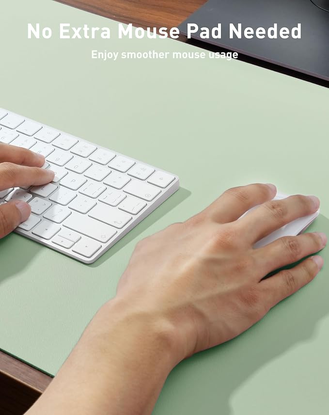 Aothia Faux Leather Desk Mat - Large Mouse Pad, Non-Slip PU Leather Blotter, Waterproof Writing Surface for Office and Home (Aqua, 40" x 24") - Image 4