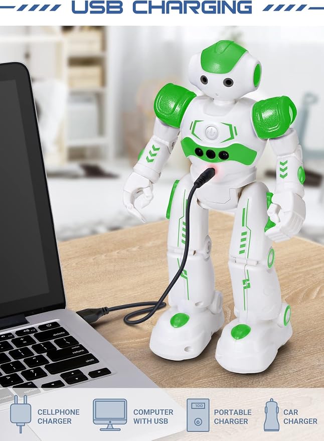 KingsDragon RC Robot Toys for Kids, Gesture & Sensing Remote Control Robot for Age 4 5 6 7 8 Year Old Boys Girls Birthday Present (Green) - Image 6