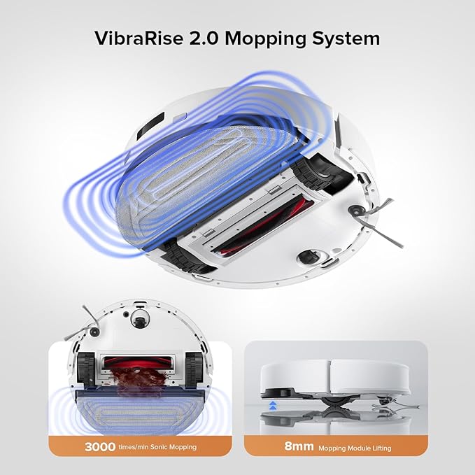 roborock Q10 S5+ Robot Vacuum and Mop, 10,000Pa Suction | Upgraded from Q8 max+, 70-Day Self-Emptying, Obstacle Avoidance, Sonic Mopping, Dual Anti-Tangle Design, Auto Mop Lift, White - Image 5
