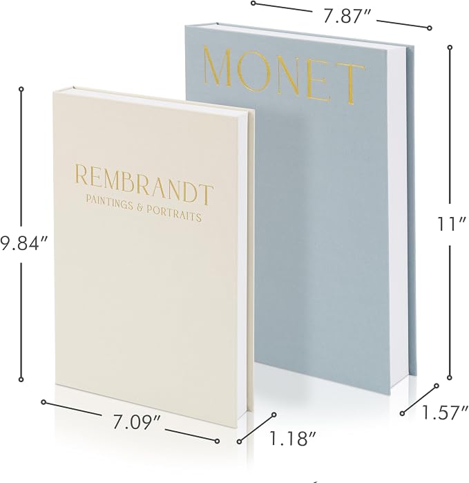 Beautiful Decorative Books - Set of 2 Linen Boxes Enhance Your Coffee Table, Bookshelf or Mantel Decor - Stylish Fake/Faux Books for Modern Home Decoration, Photo Storage and as a Keepsake Box - Image 8