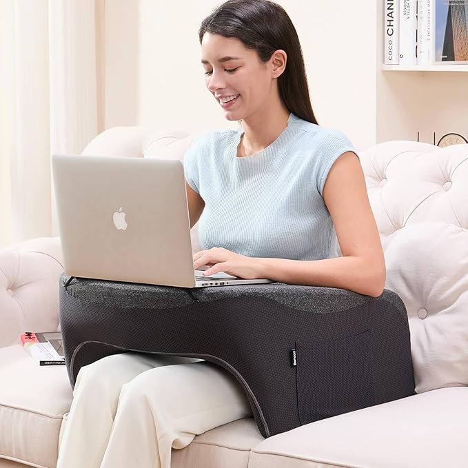 cooloo8 Reading Pillow, Lap Desk, Laptop Pillow for Lap, Large Gaming Pillow for Reading, Working, Gaming or Sitting in Bed Floor Couch(Dark Grey) by cooloo8