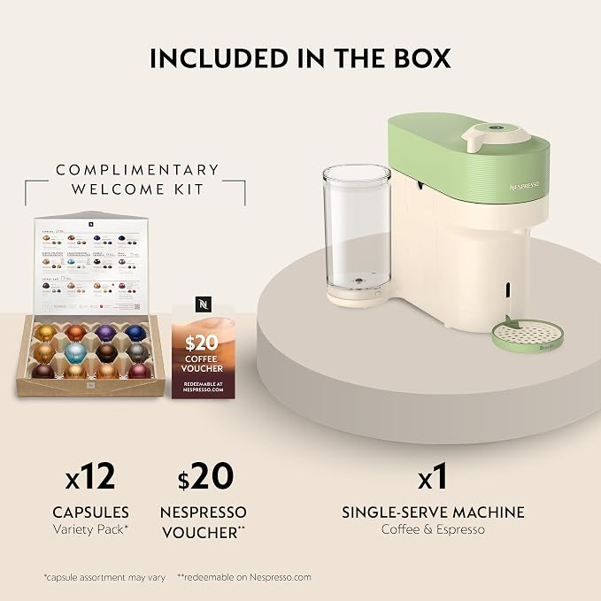 Nespresso Limited-Edition Vertuo Pop+ Coffee and Espresso Maker by Breville, Pistachio - Image 3