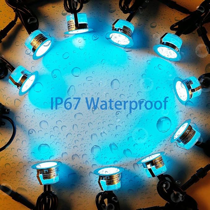 LED Deck Light Kit, 20pcs Φ1.77 WiFi Wireless Smart Phone Control Low Voltage Recessed RGBW Deck Lights with Remote, Voice Control, IP67 Waterproof Outdoor Path Stair Landscape Lighting, Black - Image 7