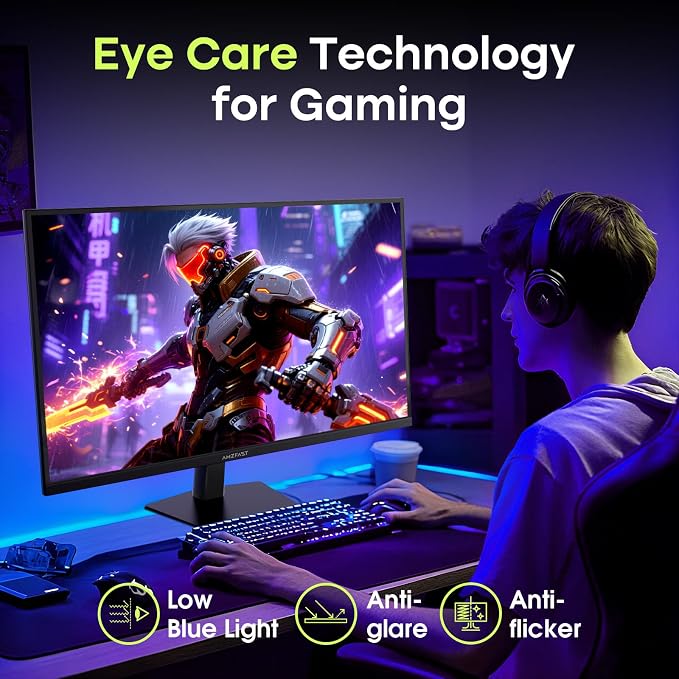 Amzfast 27 Inch Gaming Monitor, 240Hz 1ms FHD 1080P, Adaptive Sync, HDR400, 4000:1 Contrast, 125% sRGB, Built-in Speakers, HDMI 2.0 & DP 1.4, VESA 100x100, Retractable Headphone Holder, AMZG27F5 Pro - Image 8