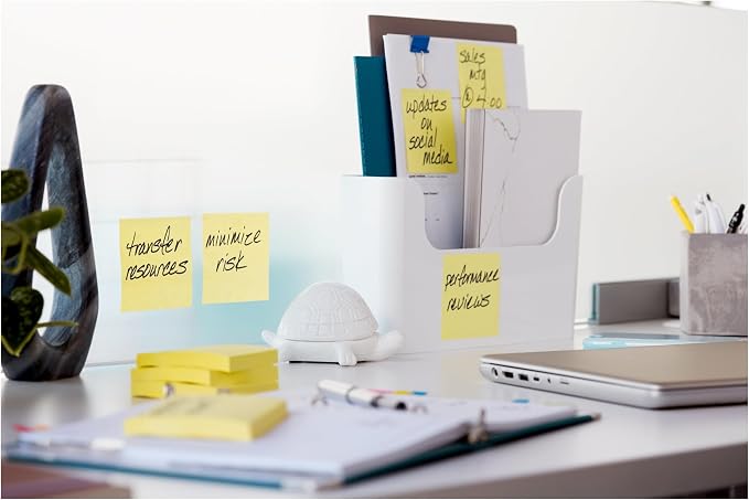 Post-it 100% Recycled Super Sticky Notes, 3 x 3 in, Canary Yellow, 5 Pads - Image 11