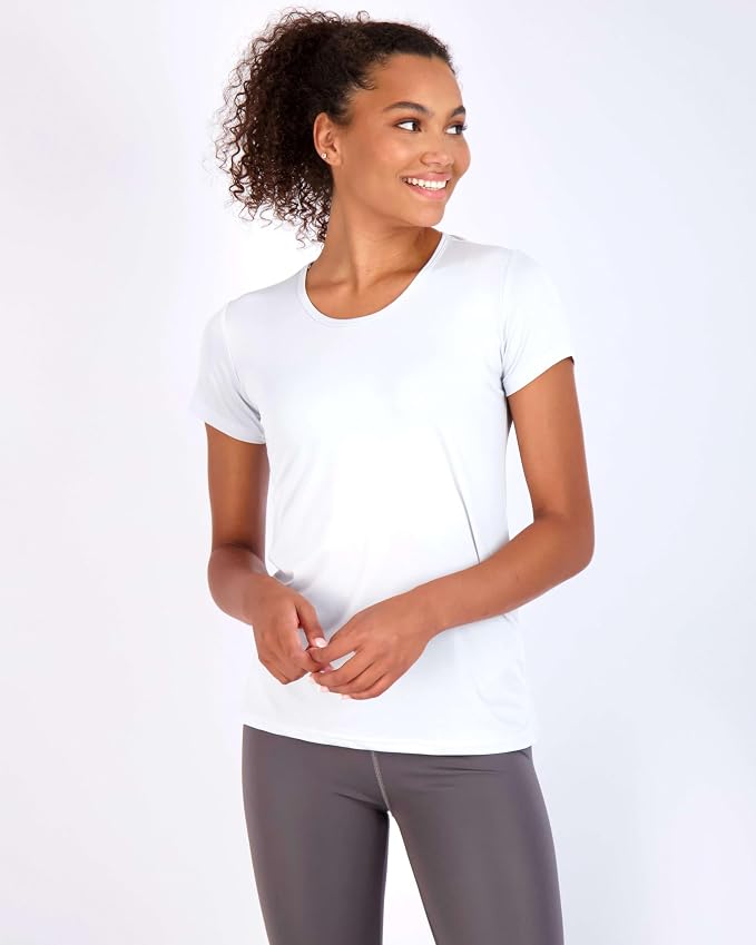 5 Pack Women's Dry Fit Short Sleeve Athletic Gym Workout Running Tops | Available in Plus Size, Exercise, Sports, Fitness, Quick Dry, Cooling, Moisture Wicking, Loose Basic Tees, Yoga, Pilates - Image 2