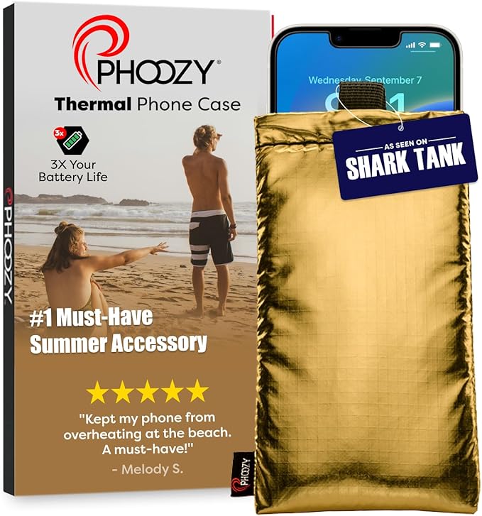 PHOOZY Apollo Thermal Phone Case | Insulated Phone Pouch Extends Battery Life 3X | Heat Resistant Drop Protection | Military Grade Water Resistant | Large | Gold - Image 7