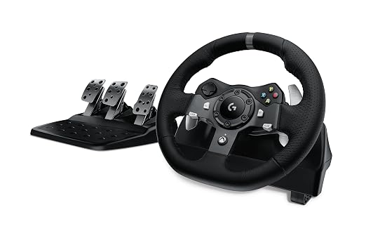 Logitech G920 Racing Wheel and Pedals for Xbox X|S/Xbox One/PC | Real force feedback, stainless steel paddle shifters, leather steering wheel cover, for Xbox Series X|S, PC, Mac by Unknown
