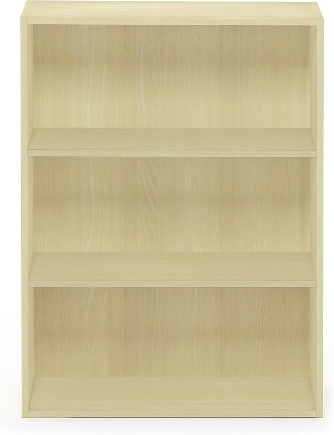 Furinno PASIR Book Shelf, 3-Tier Bookshelf, Storage Shelves Bookcase, 9.7 x 23.7 x 31.5, for Living Room, Bedroom, Home Office, Maple - Image 9