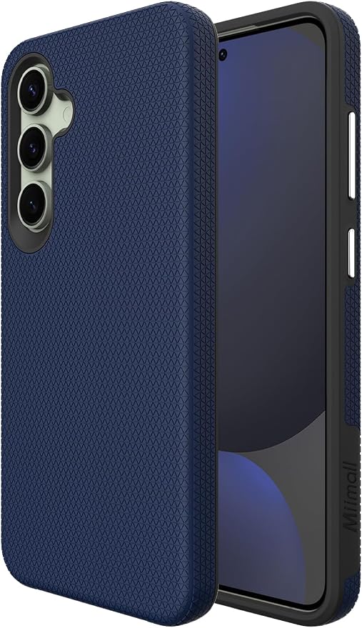 Miimall Rugged Case for Samsung S24 FE, Dual Layer Protection, Military Shockproof, Anti-Slip, Anti-Scratch, Tough Full Body Heavy Duty Slim Case, Dark Blue by Miimall