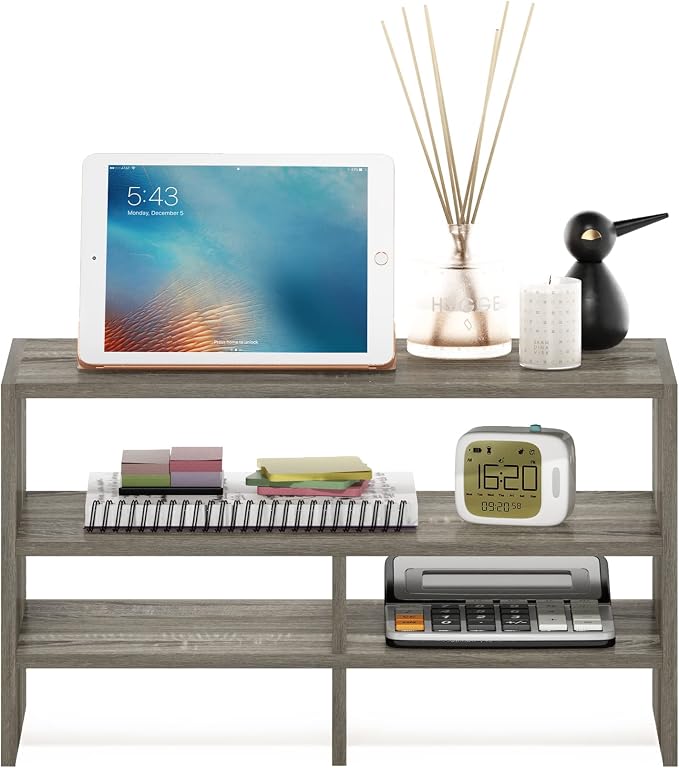 Furinno Hermite Desk Top Organizing Shelf Bookcase, French Oak - Image 4