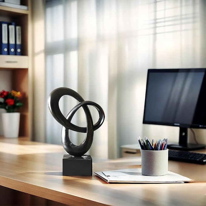 Dosker Abstract Sculpture Knot Decor Mobius Stripe Statue (Black) | Modern Sculpture for Home Decor, Coffee Table Decor for Living Room, Office - Image 3