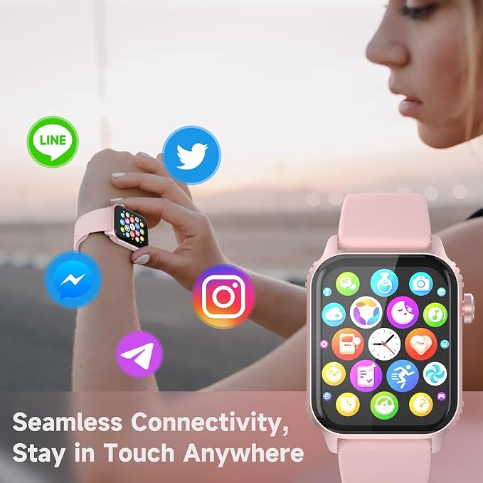 Smart Watch for Women, 120 Sports Modes Smartwatch with 1.83" HD, Alexa Built-in, Heart Rate/Sleep Monitor, IP67 Waterproof, Bluetooth Call & Music Control Fitness Watch for iPhone/Android (Pink) - Image 4