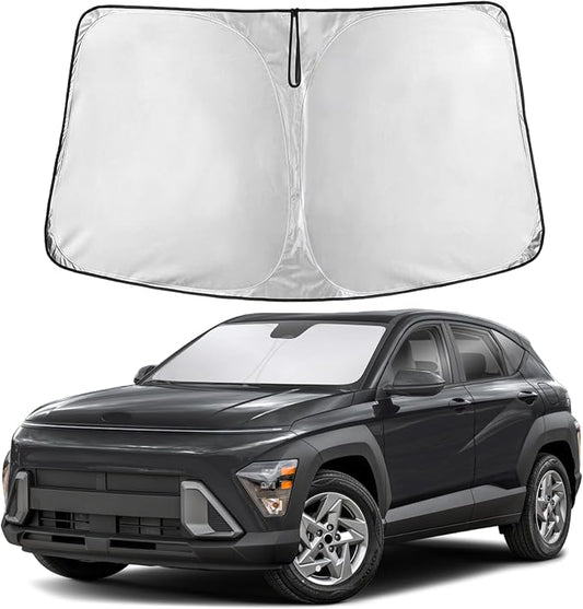 EcoNour Windshield Sunshade Compatible for Hyundai Kona 2024 2025 2026, Sun Visor for Front Windshield & Window Sun Shade Cover, UV Heat Blocker & Protector, Car Accessories by EcoNour