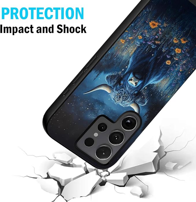 Designed for Galaxy S25 Ultra Phone Case,Slim Silicone Shockproof Protective Case for Galaxy S25 Ultra 6.8 inch,Cute Highland Cow - Image 2