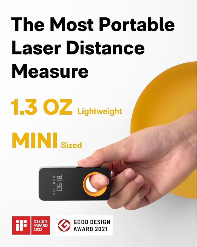 HOTO Pocket-Size Laser Measuring Tool, EDC Gadget Birthday Gift for Men Dad | Keychain-ready Carry Design, 98Ft Laser Tape Measure ±2mm Accuracy, USB-C Rechargeable, OLED Display, Ft/M/in Unit Conversion - Image 9