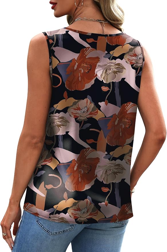 Sipaya Silk Satin Tank Tops for Women V Neck Summer Tops Sleeveless Camisole Business Casual Outfits Work Blouses - Image 4