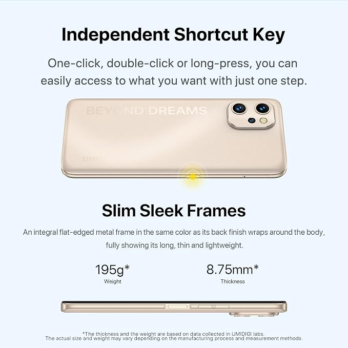 UMIDIGI Cell Phone, F3 8GB+128GB Smartphone Unlocked, 48MP AI Triple Camera, 6.7inch HD Full Screen, 5150mAh Battery,18W Fast Charging, Android 11 Phone Unlock, Type-C,4G Dual SIM, NFC - Image 6