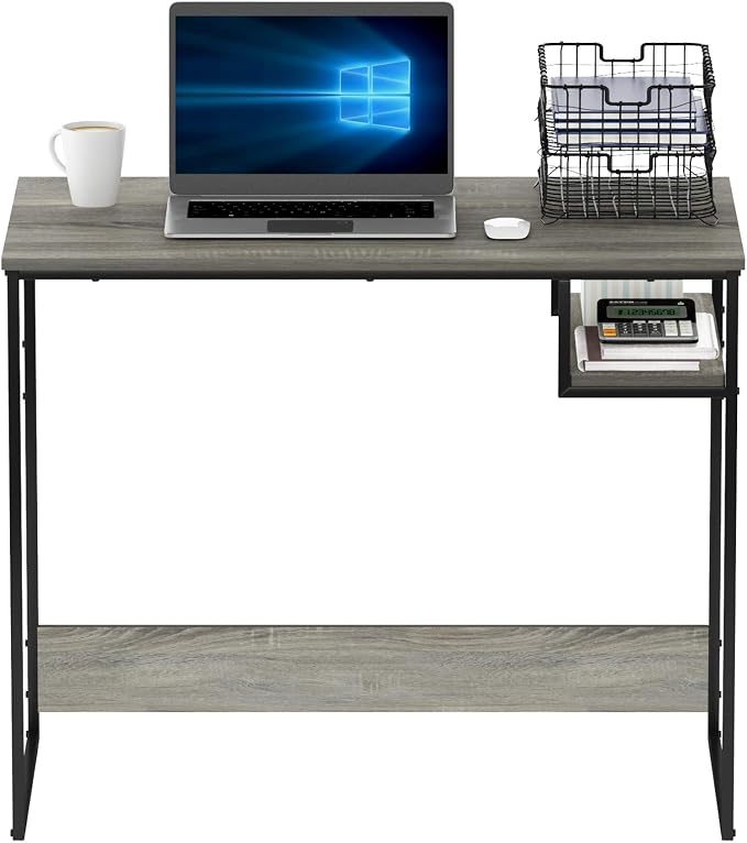 Furinno Moretti Lifestyle Study Desk, 35 Inches, French Oak Grey - Image 4