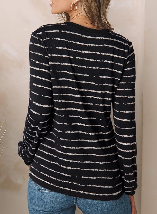 EVALESS Womens Crewneck Long Sleeve Tops Casual Polka Dots Tops Fall 2026 Tshirts Shirts - Image 4