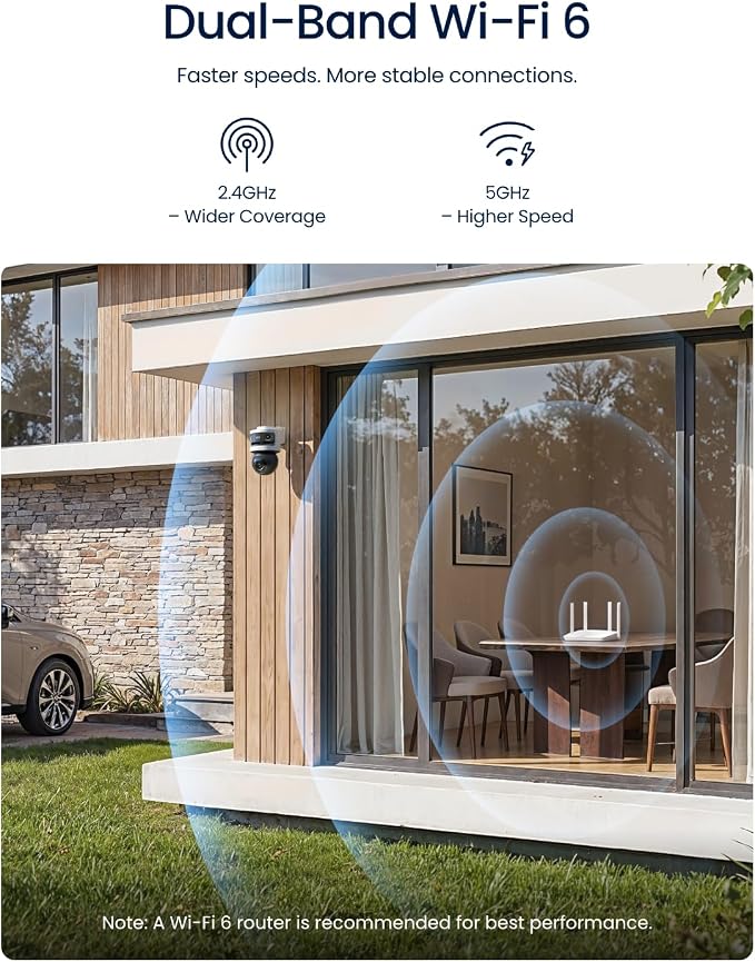 REOLINK OMVI 3i WiFi, 10MP+8MP 4K, Triple-Lens Outdoor Security Camera | 180° Panoramic + Pan-Tilt, SyncTrack&Auto Tracking, Dual-Band WiFi 6, Smart Detection, Local AI Video Search, No Monthly Fees - Image 6