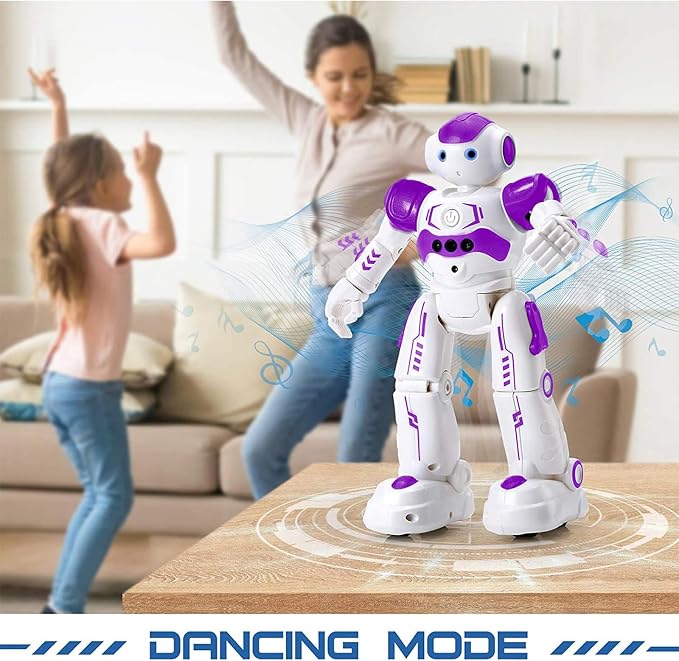 KingsDragon RC Robot Toys for Kids, Gesture & Sensing Programmable Remote Control Smart Robot for Age 3 4 5 6 7 8 Year Old Boys Girls Birthday Gift Present,Purple - Image 5