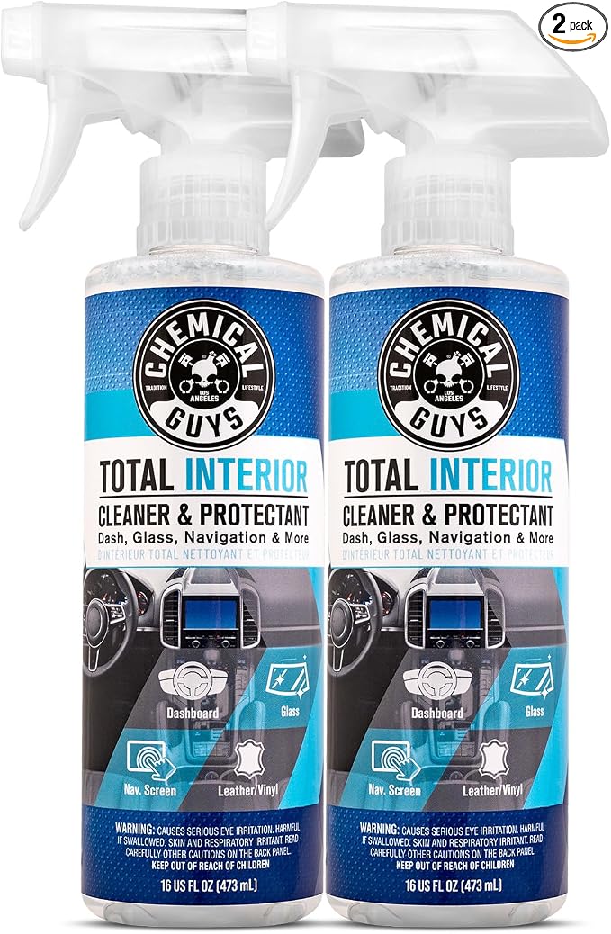 Chemical Guys, Total Interior Cleaner & Protectant for Cars, 16 oz, 2 Pack | Cleans dashboards, seats, door panels, trim and glass in one step, leaving a fresh, streak-free, factory-style look by ChemicalGuys