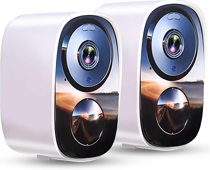 2026 Upgraded 2K Security Cameras Wireless Outdoor (2 Pack), Free Cloud Storage, Long Battery Life, AI Motion Detection, Spotlight & Siren, Waterproof, WiFi Surveillance Outdoor Camera with 2-Way Talk by Unknown