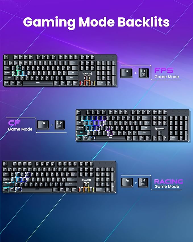 Redragon K671KS Wireless Mechanical Gaming Keyboard, Tri Mode BT/2.4G/USB-C Hot Swappable Custom Keyboard, RGB Backlit Computer Gaming Keyboards, PBT Keycaps, Programmable for PC/Tablet/MAC - Image 6