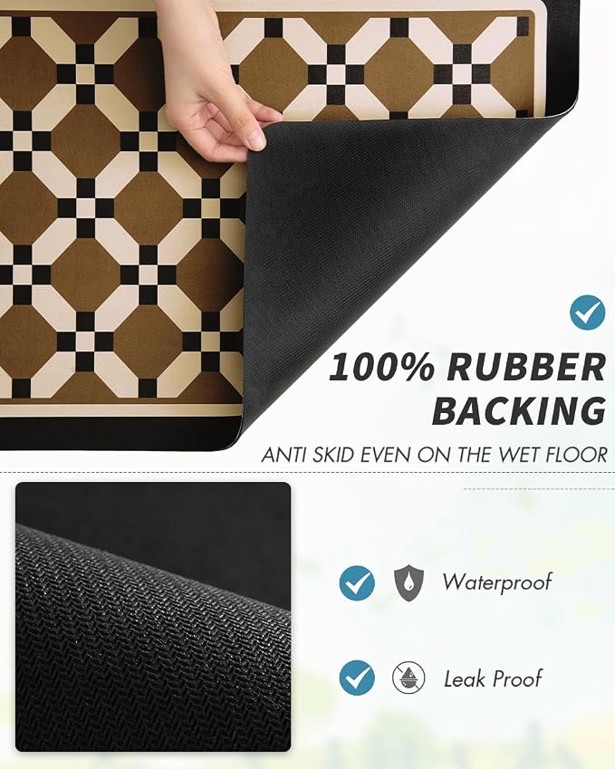 AMOAMI Coffee Mat Hide Stain Rubber Backed Absorbent Dish Drying Mat for Kitchen Counter - Fits Under Coffee Maker or Machine - PEANUT 17x31.5 - Image 5