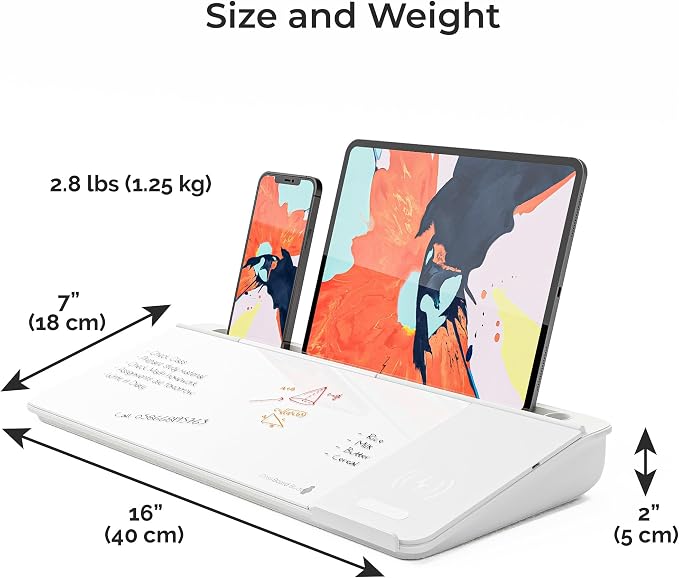 DeskBoard Buddy Desktop Whiteboard + 2 Markers (White with Wireless Charger) - Image 6