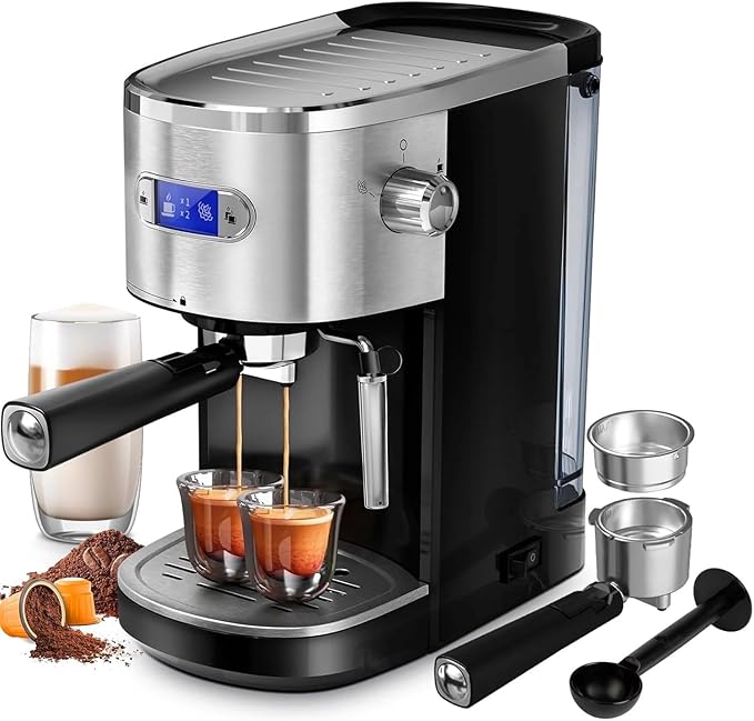 COWSAR Commercial-Grade Espresso Machine, 20Bar High Pressure Compact Coffee Maker with Milk Frother Steam Wand. Equipped with 45oz Detachable Water Tank, Ideal for Brewing Cappuccino by COWSAR