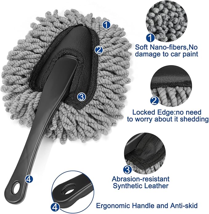 Fitosy Car Interior Duster Detail Brush Cleaning Gel Kit, Dust Remover | Slime Putty Cleaner Soft Detailing Brushes Car Accessories Essentials Supplies Tools for Men Women, Auto Truck SUV RV - Image 2
