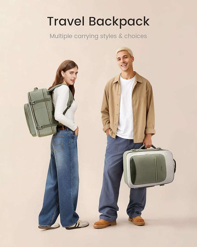 LOVEVOOK 56L Travel Backpack for Women & Men, Airline Approved Carry On Luggage with 3 Packing Cubes, TSA Overnight Bags, Waterproof Personal Item Bag, Weekender Essentials Backpacks fits 17" Laptop - Image 7
