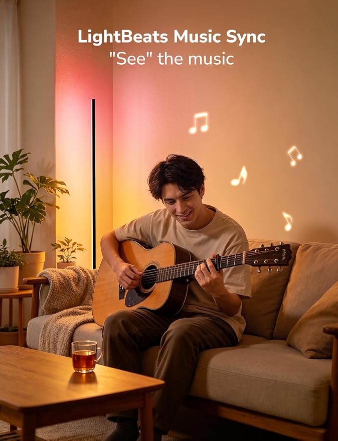 Lepro OE1 AI Corner Floor Lamp, Smart RGBICW LED Corner Lamp with Music Sync, Alexa Enabled, Personalized AI Lighting Designer, Modern Standing Lamp for Living Room/Bedroom,1000LM,2.4G WiFi, No Remote - Image 6