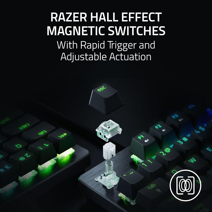 Razer Huntsman V3 HE Magnetic TKL 8KHz Wired Gaming Keyboard | Hall Effect Magnetic Switches, 8000 Hz Polling, Razer Snap Flex,Razer Snap Tap, Rapid Trigger, Adjustable Actuation - Image 2