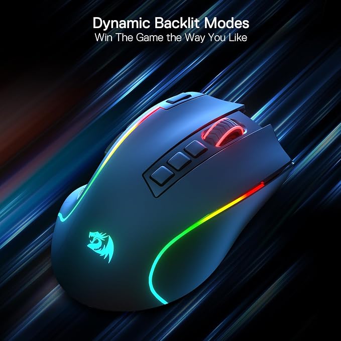 Redragon M612 Wireless RGB Optical Gaming Mouse 8000 DPI Remapping Keys | Cable-Free 0 Delay, Redefine Keybinding Macro, Vibing Backlight, Ergonomic Grip Body Comfort - Image 7