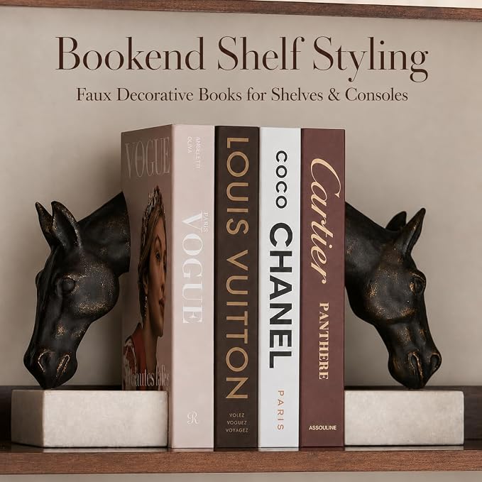 PROBENEX 4-7 Pieces Fashion Decorations Book Set. Premium Aesthetic Faux Books for Room Decor. (4) | Refined Modern Look - Not Real, No Pages Inside - Arrives Flat, Tool-Free 2-Min Setup - Image 8