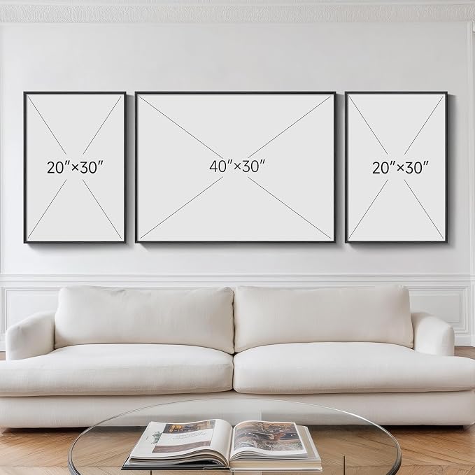 Extra Large Framed Modern Luxury Large Wall Art for Living Room, Set of 3 Piece Bright Style Abstract Paintings Artwork for Walls, Big Size Art Prints Pictures for Hallway Dining Room Office Wall Decor - Image 3