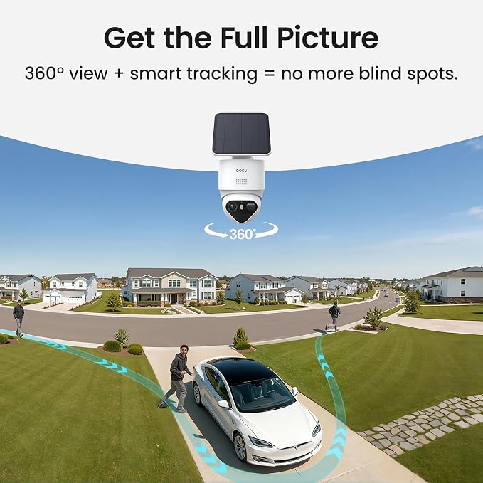 aosu T2 Ultra 4K Security Cameras Wireless Outdoor, 4 Cam Kit, Smart Home Security System with TrueColor Night Vision, AI Recognition & 360° Motion Tracking, Solar Power, Expandable 1TB Local Storage - Image 7