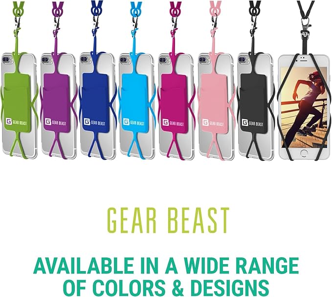 Gear Beast Cell Phone Lanyard - Universal Neck Phone Holder w/Card Pocket and Silicone Neck Strap - Image 7