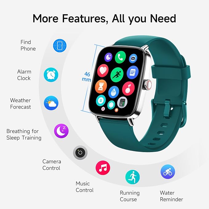Smart Watch for Men Women, 1.85" HD Smartwatch Compatible iPhone/Samsung/Android (Answer/Make Calls), 100+ Sport Modes Fitness Tracker with Heart Rate/Sleep/SpO2 Monitor, IP68 Waterproof - Image 9