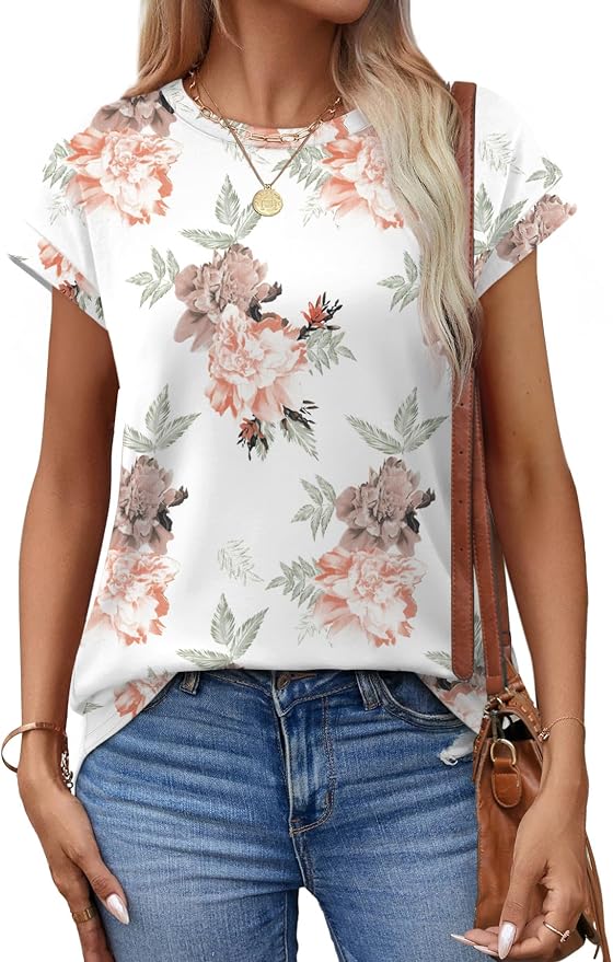 Alaroo Womens Summer Tops Short Sleeve Shirts Crew Neck Tshirt Cute Trendy Tunic Blouses (S-3XL) - Image 3