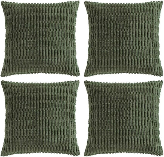 Fancy Homi 4 Packs Decorative Throw Pillow Covers for Living Room Couch Bed, Modern Farmhouse Boho Home Décor Accent Cushion Case, 20" x 20", Olive Green by Fancy+Homi