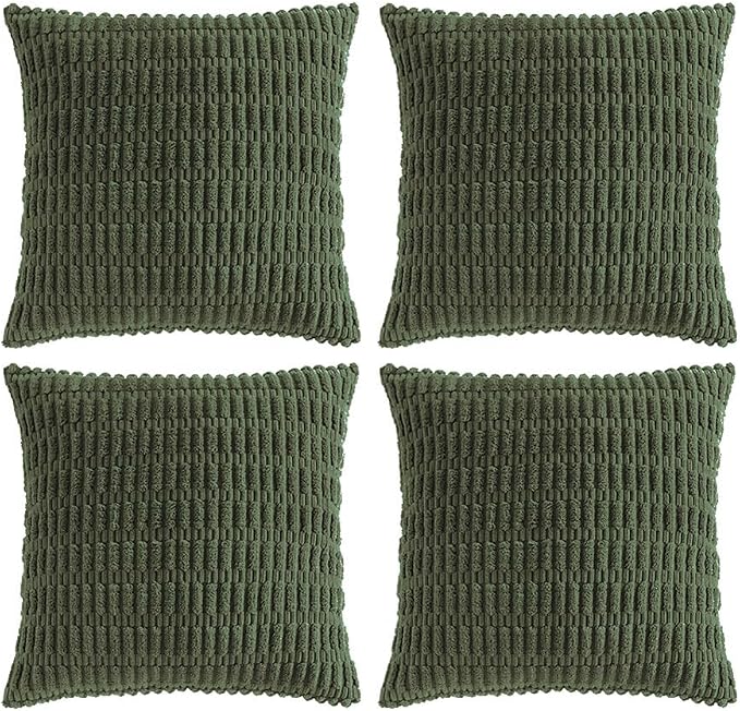 Fancy Homi 4 Packs Decorative Throw Pillow Covers for Living Room Couch Bed, Modern Farmhouse Boho Home Décor Accent Cushion Case, 26" x 26", Olive Green by Fancy+Homi