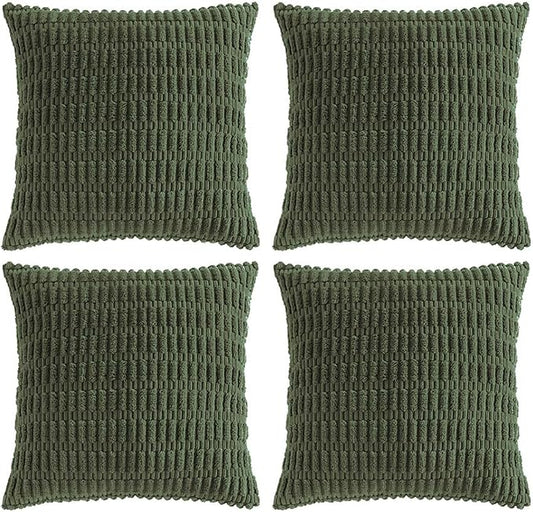 Fancy Homi 4 Packs Decorative Throw Pillow Covers for Living Room Couch Bed, Modern Farmhouse Boho Home Décor Accent Cushion Case, 26" x 26", Olive Green by Fancy+Homi