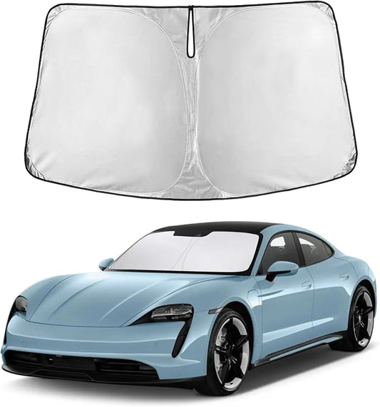 EcoNour Windshield Sunshade Compatible for Porsche Taycan 2020-2023 2024 2025, Sun Visor for Front Windshield & Window Sun Shade Cover, UV Heat Blocker & Protector, Car Accessories by EcoNour