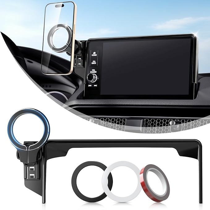 pop-tech Car Phone Holder for Honda CR-V HR-V 2023 2024 2025 2026: for MagSafe Magnetic Cell Phone Mount for HRV CRV Accessories 7/9 inch Screen - Touchscreen Cradles Strong Magnets for iPhone Samsung - Image 9