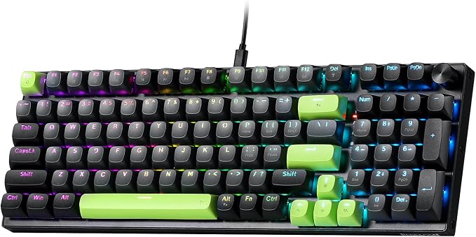 Redragon K740 Wired RGB Gaming Keyboard, Aluminum Base & Knob, 95% Layout | Rock-Solid Metal Build, Multi-Function Control Wheel, Creamy Custom Switch, Swap-Ready Socket, Fade-Resistant PBT Keycap by REDRAGON